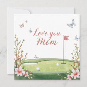 Moederdagkaart voor mama met golf  kaart