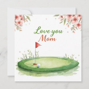 Moederdagkaart voor mama met golf kaart