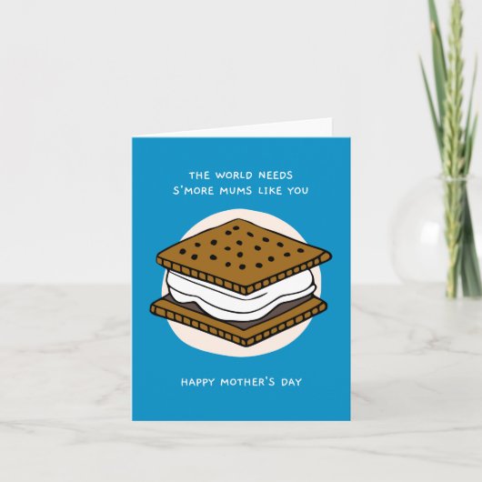 Moederdagkaart voor mama met s'mores kaart (Voorkant)