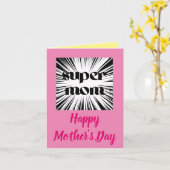 Moederdagkaart voor mama, Superheld Thema Kaart (Gele Bloem)