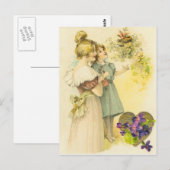 Moederdagkaart voor moeder en dochter uit het vict briefkaart (Voorkant / Achterkant)