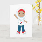 Moederdagkaart voor moslima meisjes kaart (Gele Bloem)