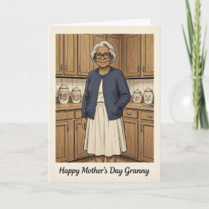 Moederdagkaart voor oma feestdagen kaart