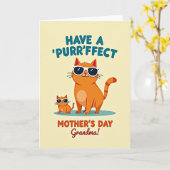 Moederdagkaart voor oma kat kaart (Gele Bloem)