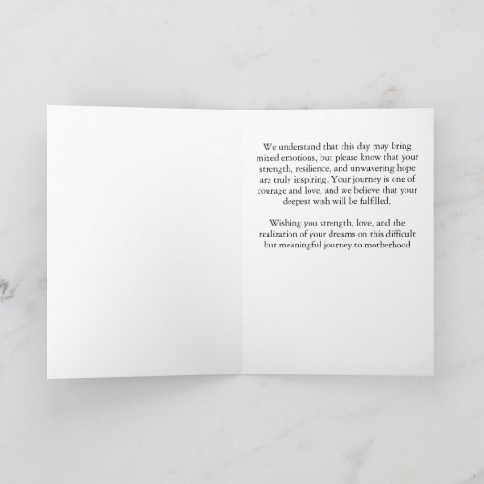 Moederdagkaart voor onvruchtbare vriendin die zwan feestdagen kaart (Binnen)