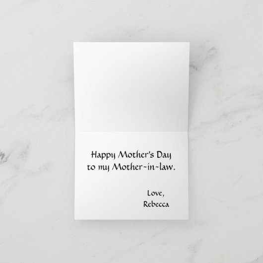 Moederdagkaart voor schoonmoeder - Gele rozen Kaart (Binnen)