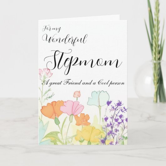 Moederdagkaart voor stiefmoeder feestdagen kaart (Voorkant)