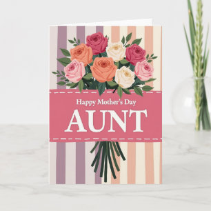Moederdagkaart voor tante met bloemmotief kaart