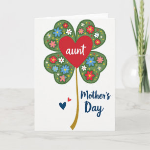 Moederdagkaart voor tante met geluk kaart