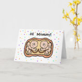 Moederdagkaart voor verwachte tweeling kaart (Gele Bloem)