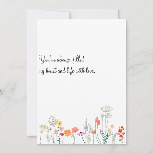 Moederdagkaart voor wilde waterverven met botanisc feestdagenkaart (Voorkant)