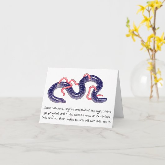 Moederdagkaart voor wormsalamanders kaart (Gele Bloem)