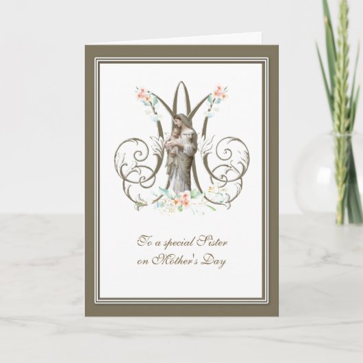 Moederdagkaart voor zuster religieuze kaart (Voorkant)