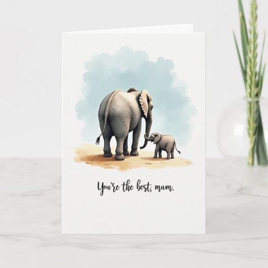 Moederdagkaart Zachte Olifant Moeders Kaart (Voorkant)
