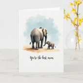 Moederdagkaart Zachte Olifant Moeders Kaart (Gele Bloem)