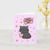 Moederdagkaart Zwarte Kat Kaart (Gele Bloem)
