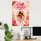 Moederdagposter met bewerkbare foto en tekst poster (Thuiskantoor)