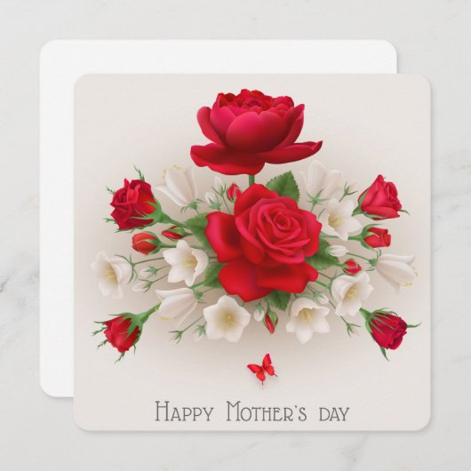 Moederdagrozen Feestdagenkaart (Voorkant / Achterkant)