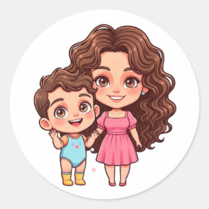 Moederdagviering Ronde Sticker