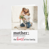 Moederdefinitie hart van de gezinsgroet kaart (Voorkant)