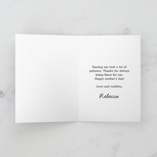 Moederdefinitie hart van de gezinsgroet kaart (Binnen)