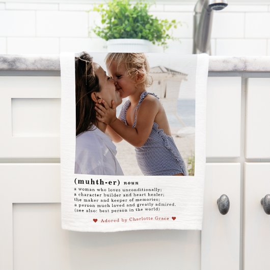 Moederdefinitie | Moderne minimale fototheekdoek Theedoek