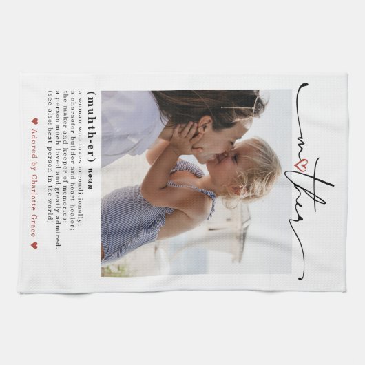 Moederdefinitie | Moderne minimale fototheekdoek Theedoek (Horizontaal)