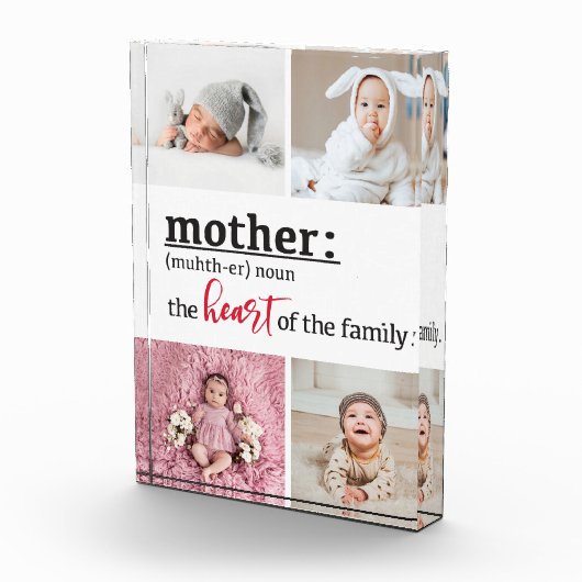 Moederdefinitie van het hart van het gezin 4 fotoblokken (Rechts)