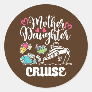 Moederdochter Cruise Ship die reist Ronde Sticker