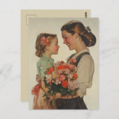 Moederdochter deelt speciale momentbloemen briefkaart (Voorkant / Achterkant)