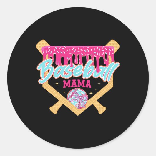 Moederdrupijs Moederdag Bysebyll Mama Ronde Sticker (Voorkant)