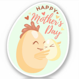 Moedereieren en kind sticker