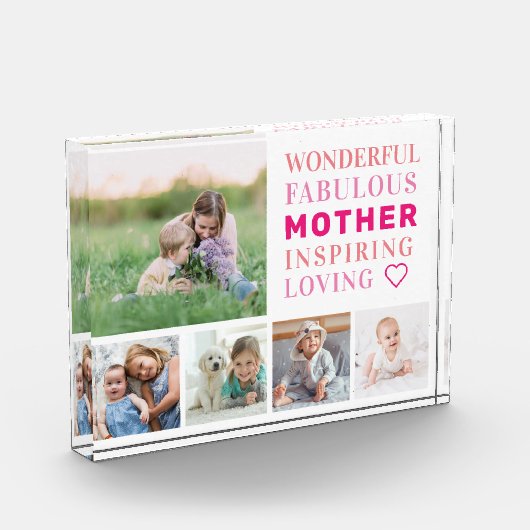 Moederfamilie Foto Collage Modern Typografie (Links)