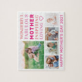 Moederfamilie Foto Collage Modern Typografie Legpuzzel (Verticaal)