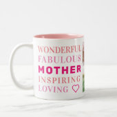 Moederfamilie Foto Collage Modern Typografie Tweekleurige Koffiemok (Links)