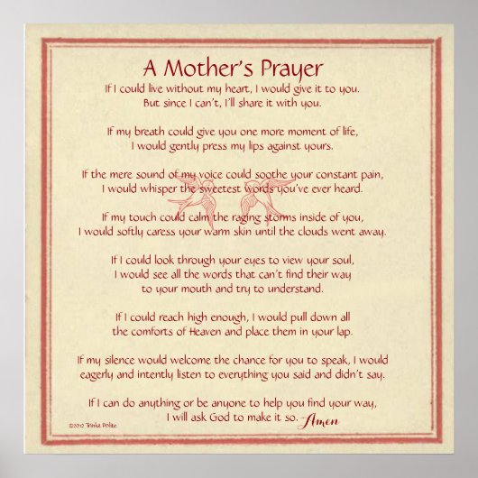 Moedergebed ©2012 van Trinka Polite (Poster) Poster (Voorkant)