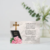 Moedergedicht - Bijbel en Rozen Briefkaart (Staand voorkant)