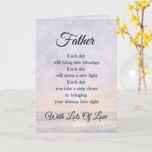 Moedergedicht ontwerp Groet Vader Kaart (Gele Bloem)