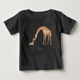Moedergiraf en kalf baby-T-shirt (kleur)