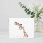 Moedergiraf met baby briefkaart (Staand voorkant)