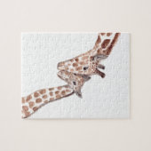 Moedergiraf met babyvoeding legpuzzel (Horizontaal)