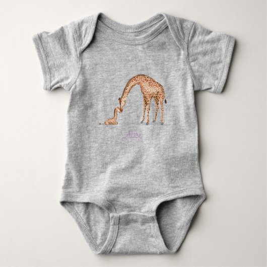 Moedergiraffe en kalf-baby-koetskostuum (kleur) romper (Voorkant)