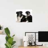 Moedergrens collie en puppy poster (Thuiskantoor)