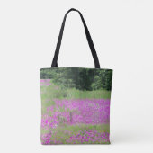 Moederhart op roze wildbloemen canvas tas (Achterkant)