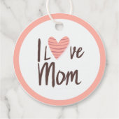 Moederhart van liefde - Moederdag cadeau Bedankjes Labels (Achterkant)