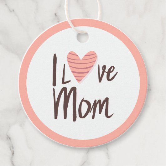 Moederhart van liefde - Moederdag cadeau Bedankjes Labels (Voorkant)