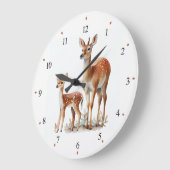 Moederhert en reekalf kinderkamer klok (Hoek)