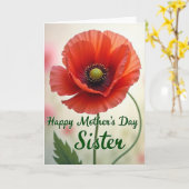 Moederkaart met karmozijnrood randje kaart (Gele Bloem)
