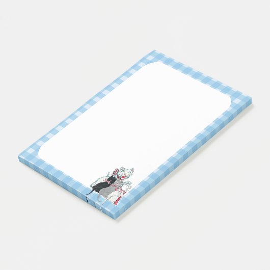  moederkat Drie Kittens Roze Bogen Post-it® Notes (Schuin)