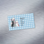 moederkat Drie Kittens Roze Bogen Visitekaartje Magneet (Voorbeeld)